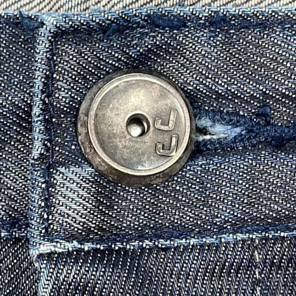 Jack & Jones Mens Straight Leg Jeans Dark Blue Button Fly Relaxed